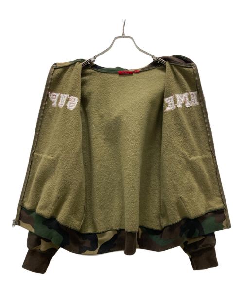 SUPREME（シュプリーム）SUPREME (シュプリーム) 25FW Collegiate Applique Zip Up Hooded Sweatshirt オリーブ サイズ:Mの古着・服飾アイテム