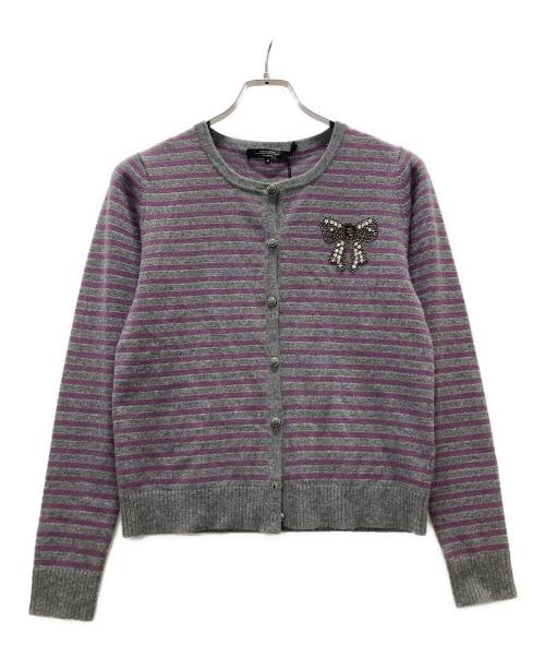 WEEKEND Max Mara（ウィークエンド マックスマーラ）Weekend Max Mara (ウィークエンド マックスマーラ) 装飾カシミヤ混カーディガン パープル サイズ:M 未使用品の古着・服飾アイテム