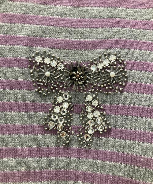 WEEKEND Max Mara（ウィークエンド マックスマーラ）Weekend Max Mara (ウィークエンド マックスマーラ) 装飾カシミヤ混カーディガン パープル サイズ:M 未使用品の古着・服飾アイテム