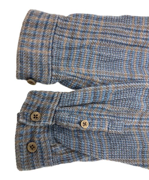 45R（フォーティファイブ・アール）45R (フォーティファイブ・アール) 二重織ネルチェックワンピース ネイビーの古着・服飾アイテム