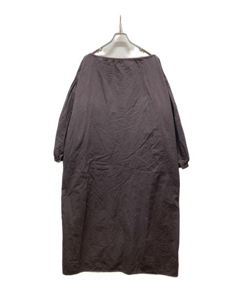vent blanc（ヴァンブラン）vent blanc (ヴァンブラン) タイプライターギャザーワンピース チャコール サイズ:記載無しの古着・服飾アイテム