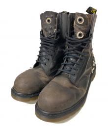 Dr.Martens（ドクターマーチン）の古着「スチールトゥ バレットホール 10ホールブーツ」｜ブラウン