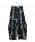 慈雨 (ジウ) チェックデザインワイドパンツ ブラック サイズ:40：3500円