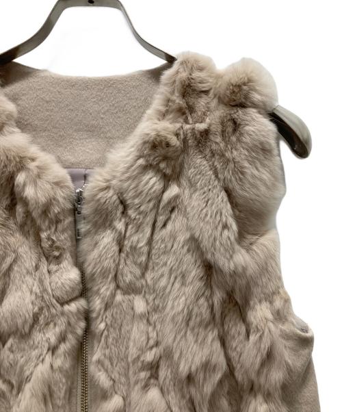 PASSIONE（パシオーネ）PASSIONE (パシオーネ) レッキスファー切替ベスト ベージュ サイズ:38の古着・服飾アイテム