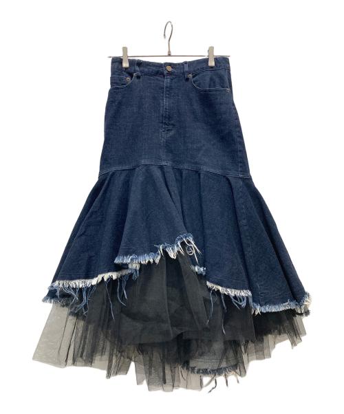 Ameri（アメリ）AMERI (アメリ) デニムロングチュールスカート インディゴ サイズ:Sの古着・服飾アイテム