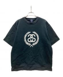 stussy（ステューシー）の古着「BIGリンクロゴ プリント半袖スウェット」｜ブラック
