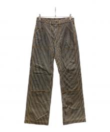 AT-DIRTY（アットダーティ）の古着「ストライプダブルニーパンツ」｜ブラック