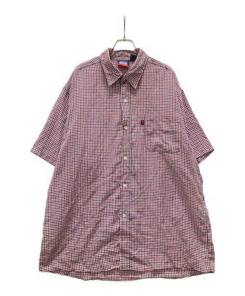 Coogi（クージー）COOGI (クージー) BIGシルエット 半袖チェックシャツ レッド サイズ:XXLの古着・服飾アイテム