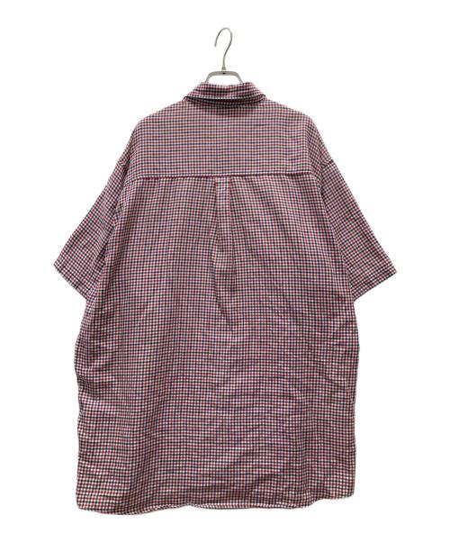 Coogi（クージー）COOGI (クージー) BIGシルエット 半袖チェックシャツ レッド サイズ:XXLの古着・服飾アイテム
