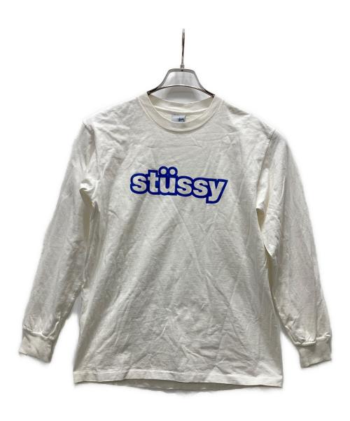 stussy（ステューシー）stussy (ステューシー) USA製ロゴプリントカットソー ホワイト サイズ:Mの古着・服飾アイテム
