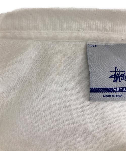 stussy（ステューシー）stussy (ステューシー) USA製ロゴプリントカットソー ホワイト サイズ:Mの古着・服飾アイテム