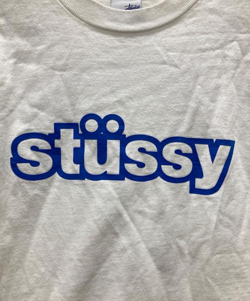 stussy（ステューシー）stussy (ステューシー) USA製ロゴプリントカットソー ホワイト サイズ:Mの古着・服飾アイテム