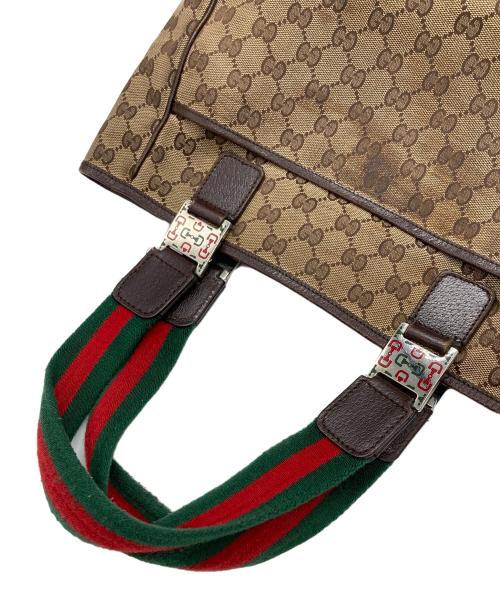 GUCCI（グッチ）GUCCI (グッチ) GGキャンバストートバッグ ブラウンの古着・服飾アイテム