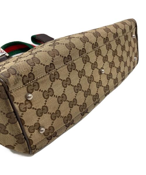 GUCCI（グッチ）GUCCI (グッチ) GGキャンバストートバッグ ブラウンの古着・服飾アイテム