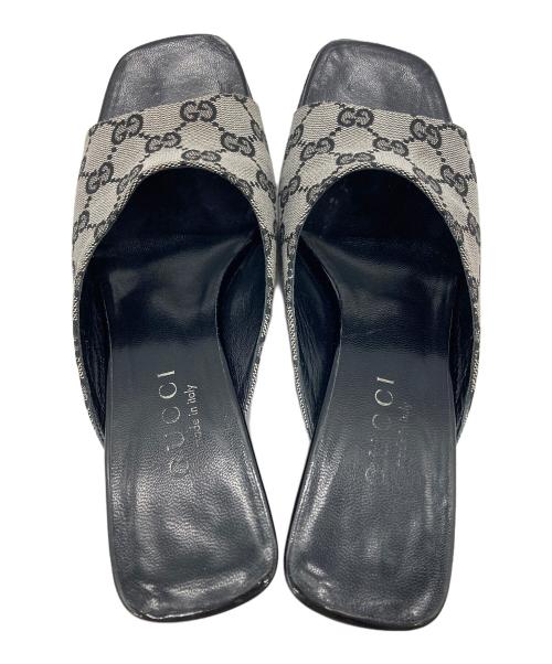 GUCCI（グッチ）GUCCI (グッチ) GGキャンバスミュール ブラック サイズ:7 /1/2の古着・服飾アイテム