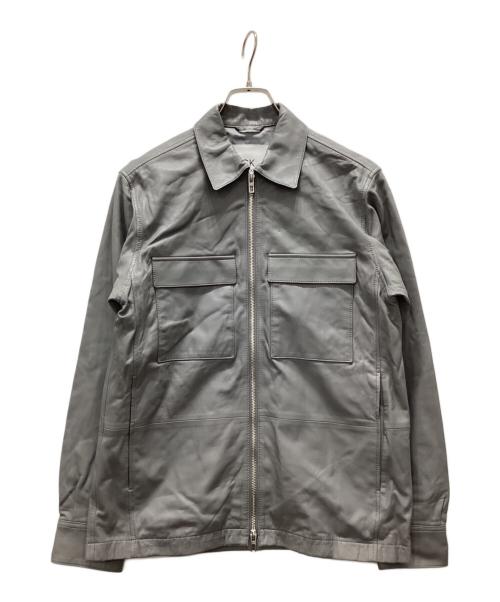 ck Calvin Klein（シーケーカルバンクライン）ck Calvin Klein (シーケーカルバンクライン) Wポケットレザージャケット グレー サイズ:36の古着・服飾アイテム