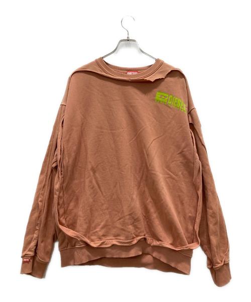 DIESEL（ディーゼル）DIESEL (ディーゼル) ロゴプリントスウェット/S-BOXT-DBL ベージュ サイズ:Mの古着・服飾アイテム