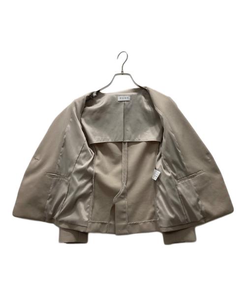 PLST（プラステ）PLST (プラステ) ポリエステルオックスカラーレスジャケット ベージュ サイズ:XSの古着・服飾アイテム