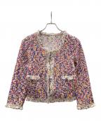 TO BE CHICトゥービーシック）の古着「ミックスツイードジャケット」｜ピンク