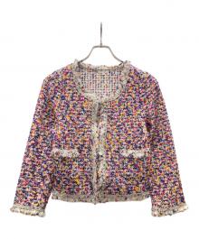 TO BE CHIC（トゥービーシック）の古着「ミックスツイードジャケット」｜ピンク