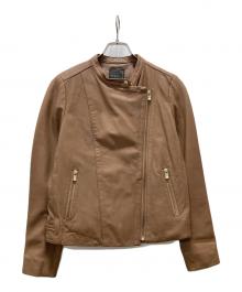 Noble（ノーブル）の古着「ソフトラムレザーライダースジャケット」｜ブラウン