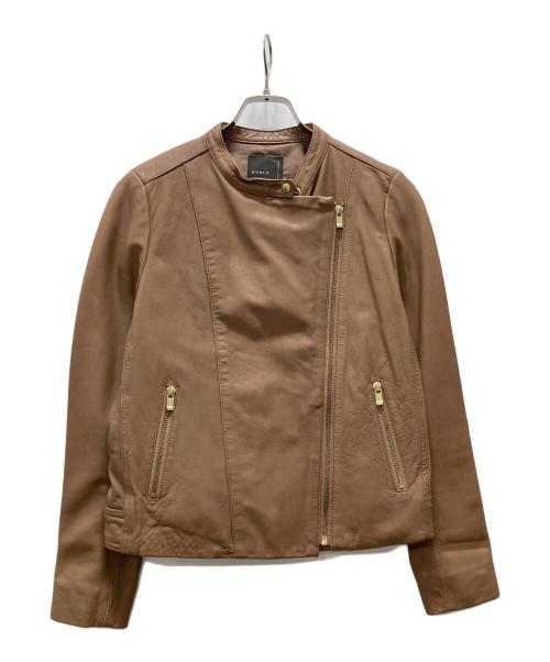 Noble（ノーブル）Noble (ノーブル) ソフトラムレザーライダースジャケット ブラウン サイズ:40の古着・服飾アイテム