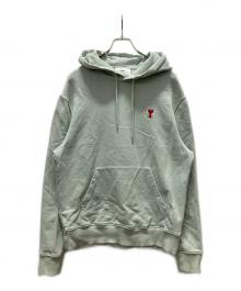 AMI Alexandre Mattiussi（アミアレクサンドルマテュッシ）の古着「ハートAロゴ刺繍 プルオーバーパーカー」｜ライトグリーン