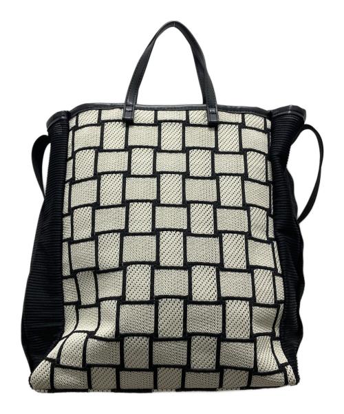 ear PAPILLONNER（イアパピヨネ）ear PAPILLONNER (イアパピヨネ) ニットメッシュバッグ ブラックの古着・服飾アイテム