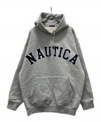 NAUTICAノーティカ）の古着「Arch Logo Sweat Hoodie」｜グレー