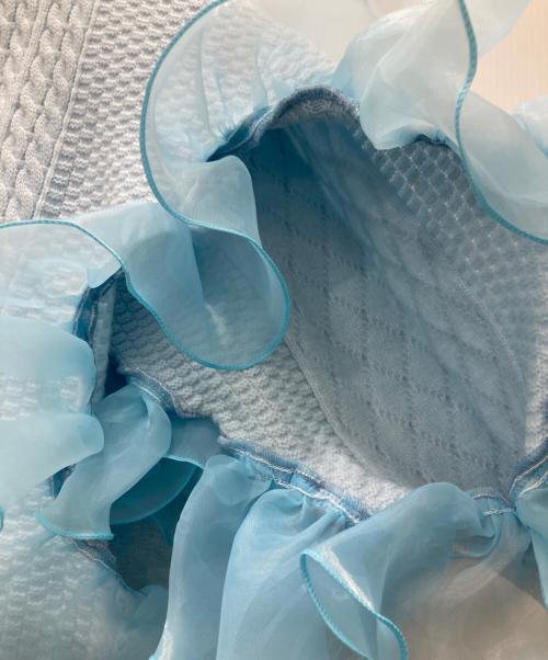 MICROWAVE（マイクロウェーブ）MICROWAVE (マイクロウェーブ) ニット スカイブルー サイズ:不明の古着・服飾アイテム