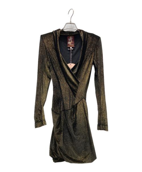 ANDREAS KRONTHALER FOR VIVIENNE WESTWOOD（アンドレアス・クロンターラー フォー ヴィヴィアン・ウエストウッド）ANDREAS KRONTHALER FOR VIVIENNE WESTWOOD (アンドレアス・クロンターラー フォー ヴィヴィアン・ウエストウッド) ベロアドレスワンピース ブラック サイズ:07の古着・服飾アイテム