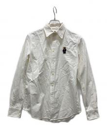 POLO RALPH LAUREN（ポロ・ラルフローレン）の古着「ポロベアー刺繍ボタンダウンシャツ」｜ホワイト