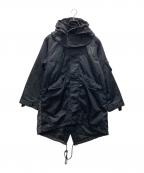 NEIGHBORHOODネイバーフッド）の古着「00AW バイカラーモッズコート」｜ブラック