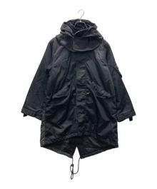 NEIGHBORHOOD（ネイバーフッド）の古着「00AW バイカラーモッズコート」｜ブラック