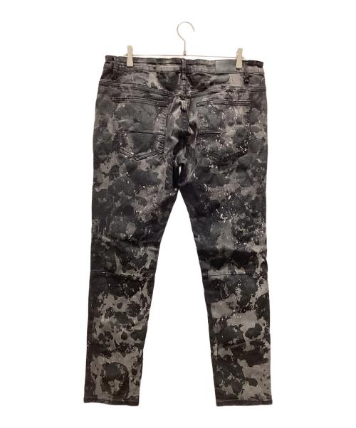 KDNK 1141411（KDNK 1141411）KDNK 1141411 (KDNK 1141411) ペイントダメージデニムパンツ ブラック サイズ:38の古着・服飾アイテム