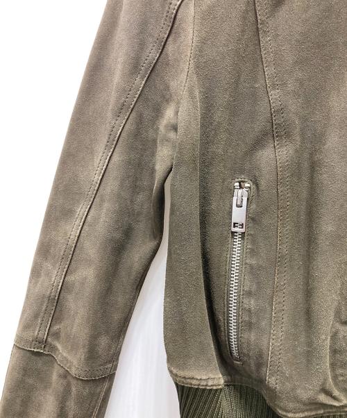 DIESEL（ディーゼル）DIESEL (ディーゼル) ラムレザージャケット カーキ サイズ:XSの古着・服飾アイテム