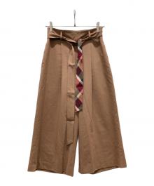 BLUE LABEL CRESTBRIDGE（ブルーレーベルクレストブリッジ）の古着「ワイドパンツ」｜ブラウン