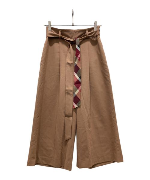 BLUE LABEL CRESTBRIDGE（ブルーレーベルクレストブリッジ）BLUE LABEL CRESTBRIDGE (ブルーレーベルクレストブリッジ) ワイドパンツ ブラウン サイズ:38の古着・服飾アイテム