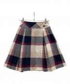 BLUE LABEL CRESTBRIDGEブルーレーベルクレストブリッジ）の古着「チェックスカート」｜ベージュ