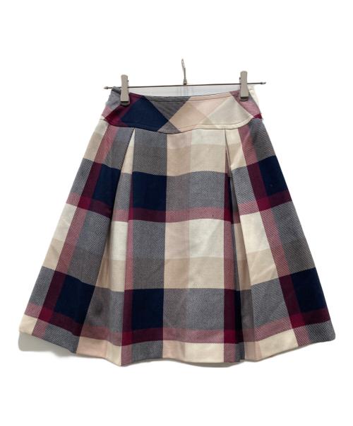 BLUE LABEL CRESTBRIDGE（ブルーレーベルクレストブリッジ）BLUE LABEL CRESTBRIDGE (ブルーレーベルクレストブリッジ) チェックスカート ベージュ サイズ:XSの古着・服飾アイテム