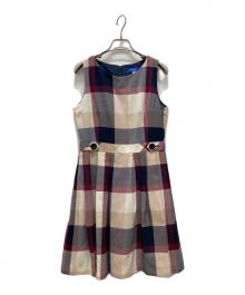 BLUE LABEL CRESTBRIDGE（ブルーレーベルクレストブリッジ）の古着「チェックワンピース」｜ピンク