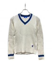 BLUE LABEL CRESTBRIDGE（ブルーレーベルクレストブリッジ）の古着「チルデンニット」｜ホワイト