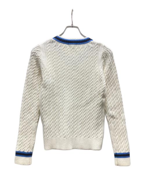 BLUE LABEL CRESTBRIDGE（ブルーレーベルクレストブリッジ）BLUE LABEL CRESTBRIDGE (ブルーレーベルクレストブリッジ) チルデンニット ホワイト サイズ:38の古着・服飾アイテム