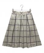 BLUE LABEL CRESTBRIDGEブルーレーベルクレストブリッジ）の古着「チェックスカート」｜ホワイト