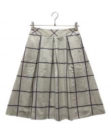 BLUE LABEL CRESTBRIDGE（ブルーレーベルクレストブリッジ）の古着「チェックスカート」｜ホワイト