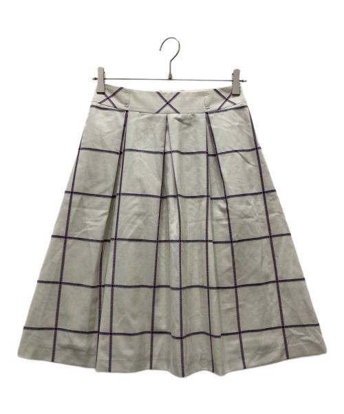 BLUE LABEL CRESTBRIDGE（ブルーレーベルクレストブリッジ）BLUE LABEL CRESTBRIDGE (ブルーレーベルクレストブリッジ) チェックスカート ホワイト サイズ:36の古着・服飾アイテム