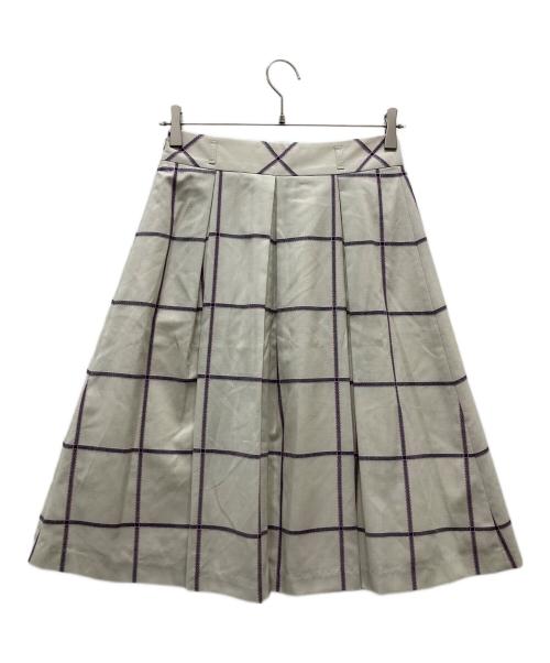 BLUE LABEL CRESTBRIDGE（ブルーレーベルクレストブリッジ）BLUE LABEL CRESTBRIDGE (ブルーレーベルクレストブリッジ) チェックスカート ホワイト サイズ:36の古着・服飾アイテム