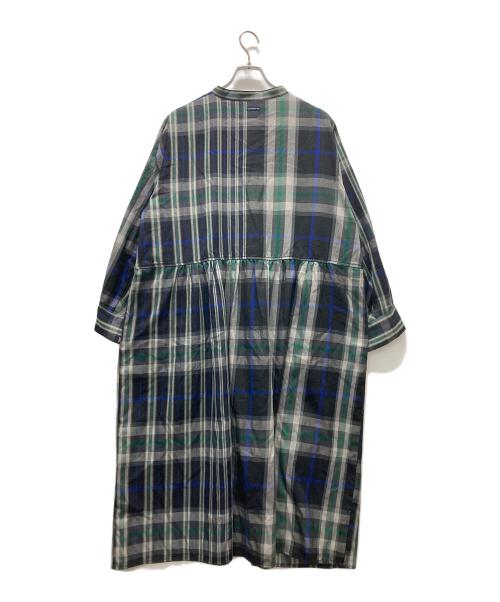 As know as olaca（アズノウアズ オオラカ）As know as olaca (アズノウアズ オオラカ) チェック流れ刺繍ワンピース ネイビー サイズ:3の古着・服飾アイテム