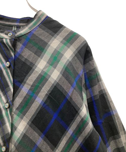 As know as olaca（アズノウアズ オオラカ）As know as olaca (アズノウアズ オオラカ) チェック流れ刺繍ワンピース ネイビー サイズ:3の古着・服飾アイテム