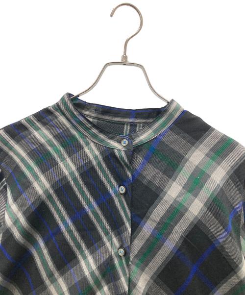 As know as olaca（アズノウアズ オオラカ）As know as olaca (アズノウアズ オオラカ) チェック流れ刺繍ワンピース ネイビー サイズ:3の古着・服飾アイテム